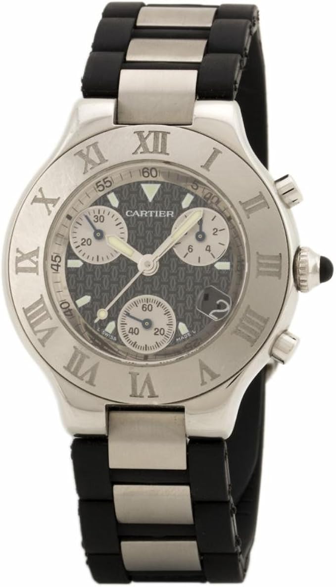 Amazon Cartier 21 Must De Cartier Swiss Quartzメンズ時計wu2 認定pre Owned メンズ腕時計 腕時計 通販