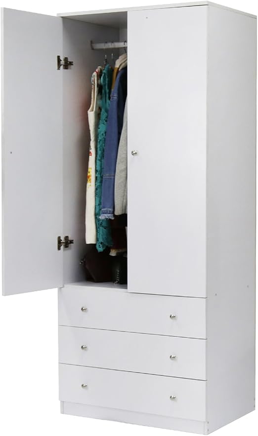 Amazon Com Peach Tree 2 Door Wardrobe Cabinet Armoire Storage