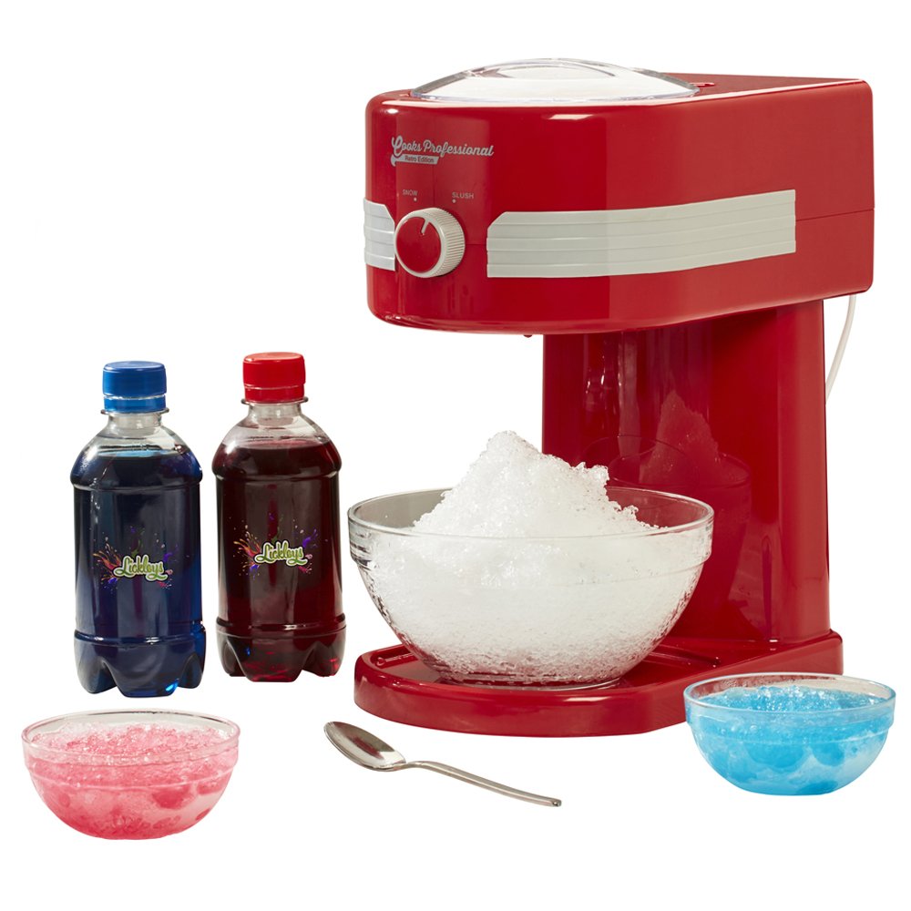 Cooks Professional Crushed Ice Slushie Maker Machine Retro 1950s Edition for Ice Cold Frozen