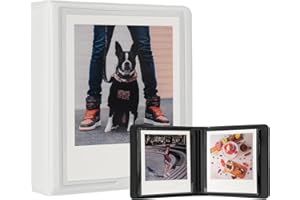 iFreak Polaroid Photo Album Book Fits For Fujifilm Instax Wide Square Picture Album, Holds Square Instant Square SQ1 SQ6 SQ10 SQ20 Camera Film Polaroid 600 i Type 3.5x4.25 inch Film (White)