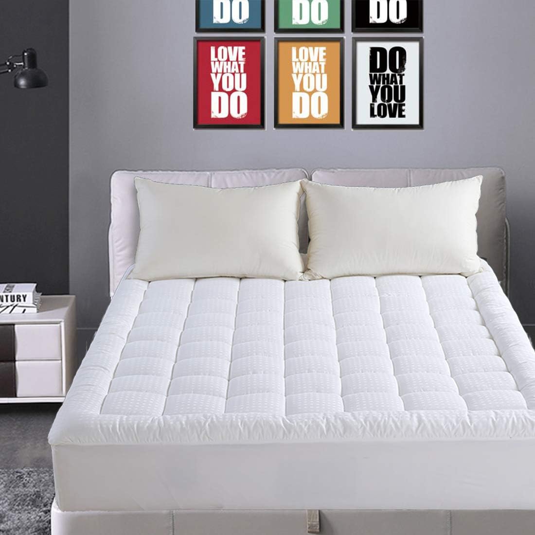 Best thick fiber mattress topper pad queen