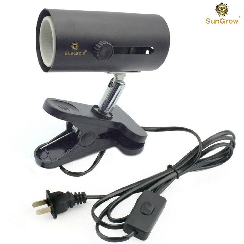 110-volt Heat Light Fixture for Reptiles -- Unique 360° Rotating Lamp Head - Securely Clamps or Hangs in your Turtle, Snake, Lizard or Amphibian Tank - Reliable & Easy to Use - Bulb not included