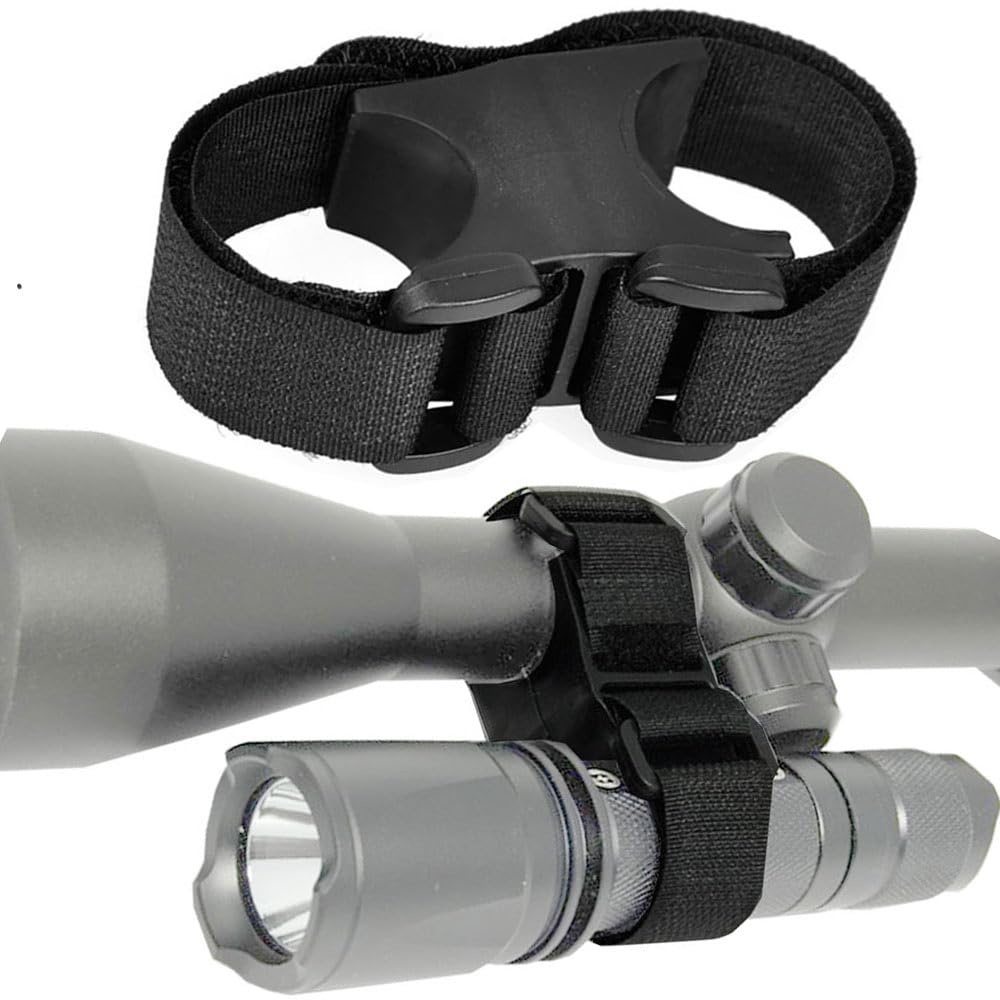 RALSPEC Universal Gun Rifle Scope Torch Mount Holder Clamp Strap Flashlight Adapter Rubber Body Hunting Shooting