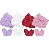Century Star Newborn Girls Hats Baby Hat and Mitten Set Big Bow Knit Infant Headbands Winter Baby Hat for Girls