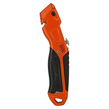 BLACK+DECKER BDHT10395 Metal Retractable Utility Knife (Orange)