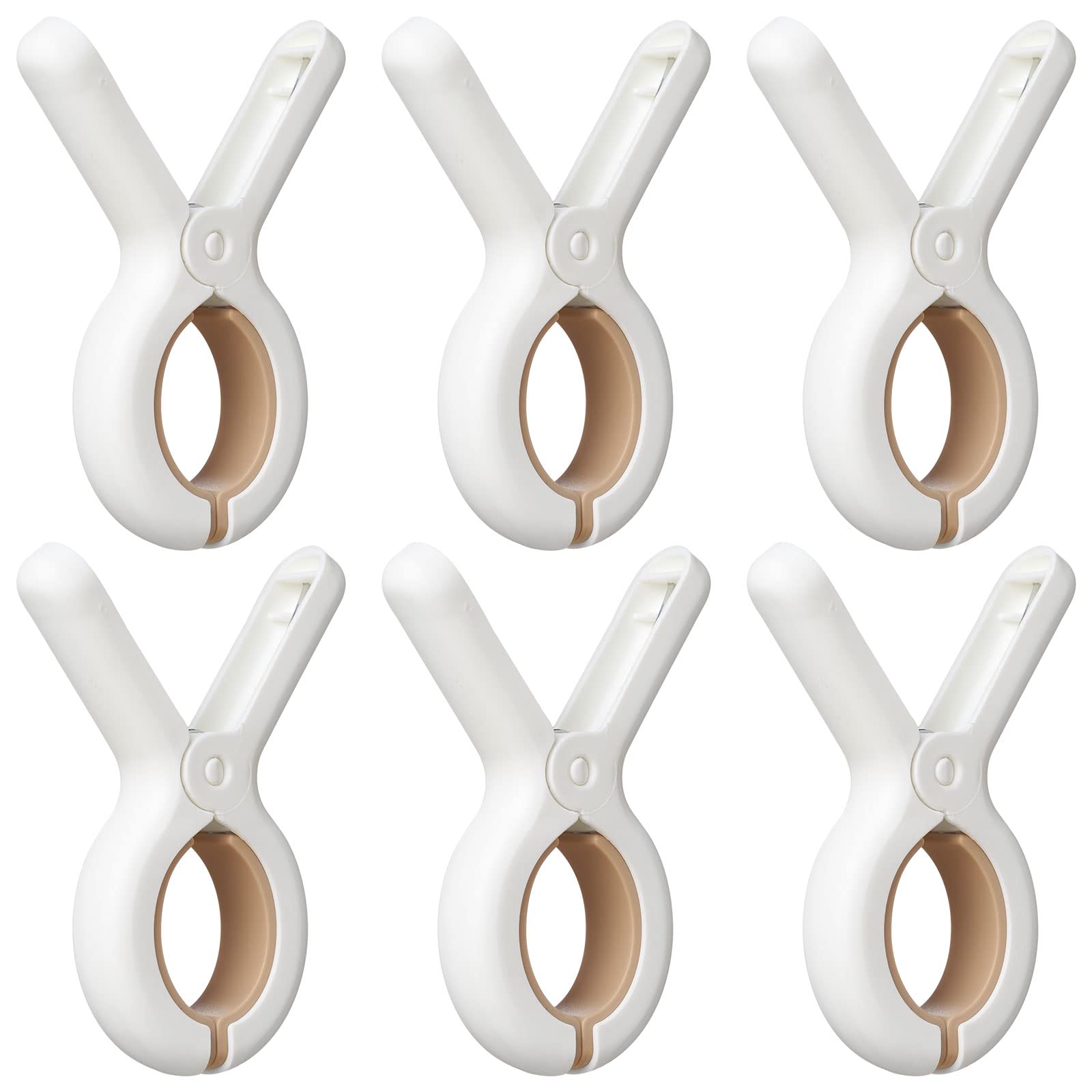 Photo 1 of 6 Pack Plastic Clothes Pins with Strong Anti-Rust Springs,Heavy Duty Beach Towel Clips,Laundry Clothespins to Keep Your Towel, Clothes, Blankets to Dry on Clothesline and Hanging Rack