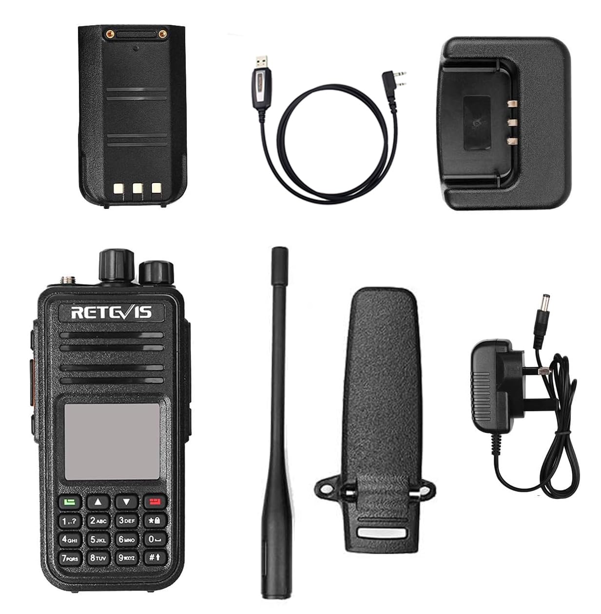Retevis RT3S DMR Funkgerät, Digitales/Analoges Amateurfunkgerät, Handfunkgerät mit GPS und APRS, Unterstützt OpenGD77, Kompatibel mit MOTOTRBO TierⅠ& Ⅱ, TDMA, 3000 Kanäle Amateurfunk(1 STK, Schwarz) 9