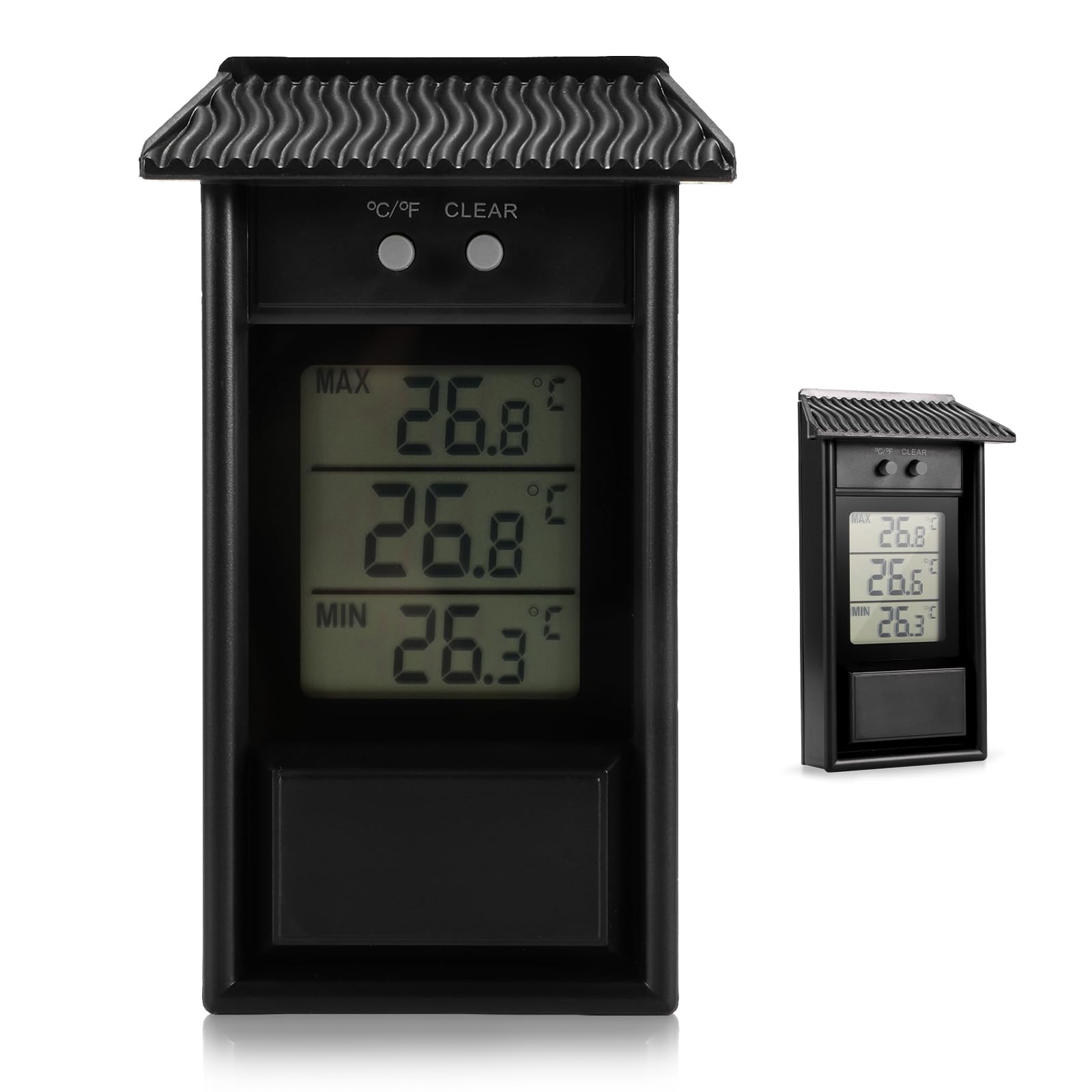 PCXWTLN Greenhouse Thermometer, Outdoor Thermometer Weatherproof, Digital Max Min Greenhouse Monitor 0.1 °C Resolution, -20-50 °C Temperature Range, Thermometers for Garden Indoor Outdoor Home