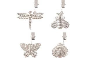 GWHOLE 4 Pack of Tablecloth Weights with Metal Tablecloth Clips Clamps for Outdoor Garden Party Picnic Table Covers