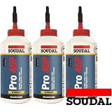 Soudal Holzleim Pro 40-P PU-Leim – Wasserfest, D4, 750 G, Set 6x