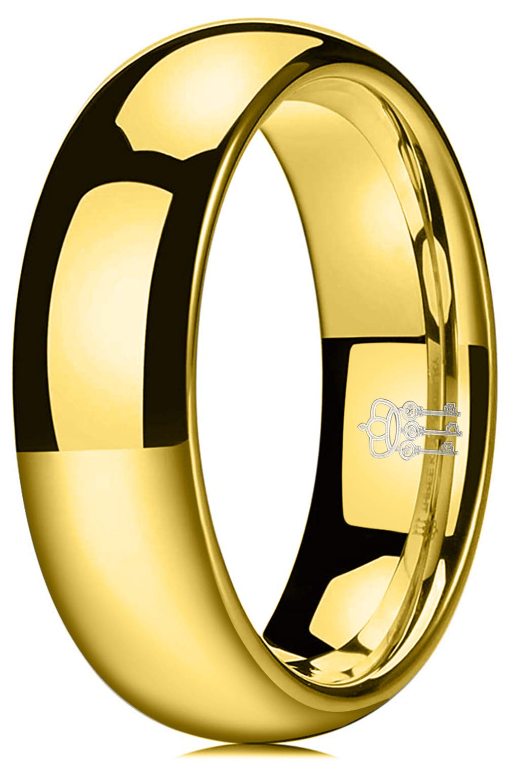 THREE KEYS JEWELRY 1mm 2mm 4mm 6mm 8mm Brushed Tungsten Titanium Wedding Promise Ring for Women Mens Plated Blue/Gold/Rose Gold/Rainbow/Custom Polished Band, 5 UK, Metal, No Gemstone