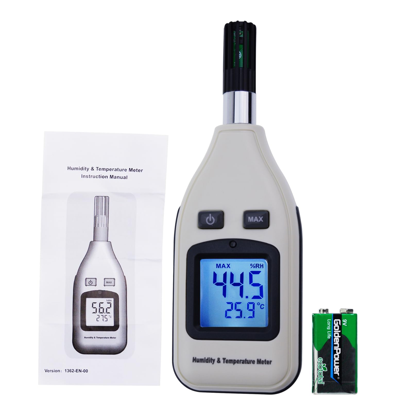 Handheld Digital Humidity & Temperature Meter Tester Gauge 0~100% RH/ -30~70°C (-22~158°F) 3.7cm LCD Backlight Display Thermometer Moisture Thermo Hygrometer Meteorology, Household, Lab, Warehouse