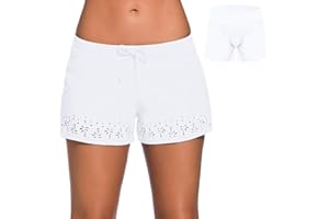 ChinFun Women's Board Shorts Swimswear Bottoms Tankini Swim Bathing Briefs Swimsuit Boardshorts Beach Trunks with Liner