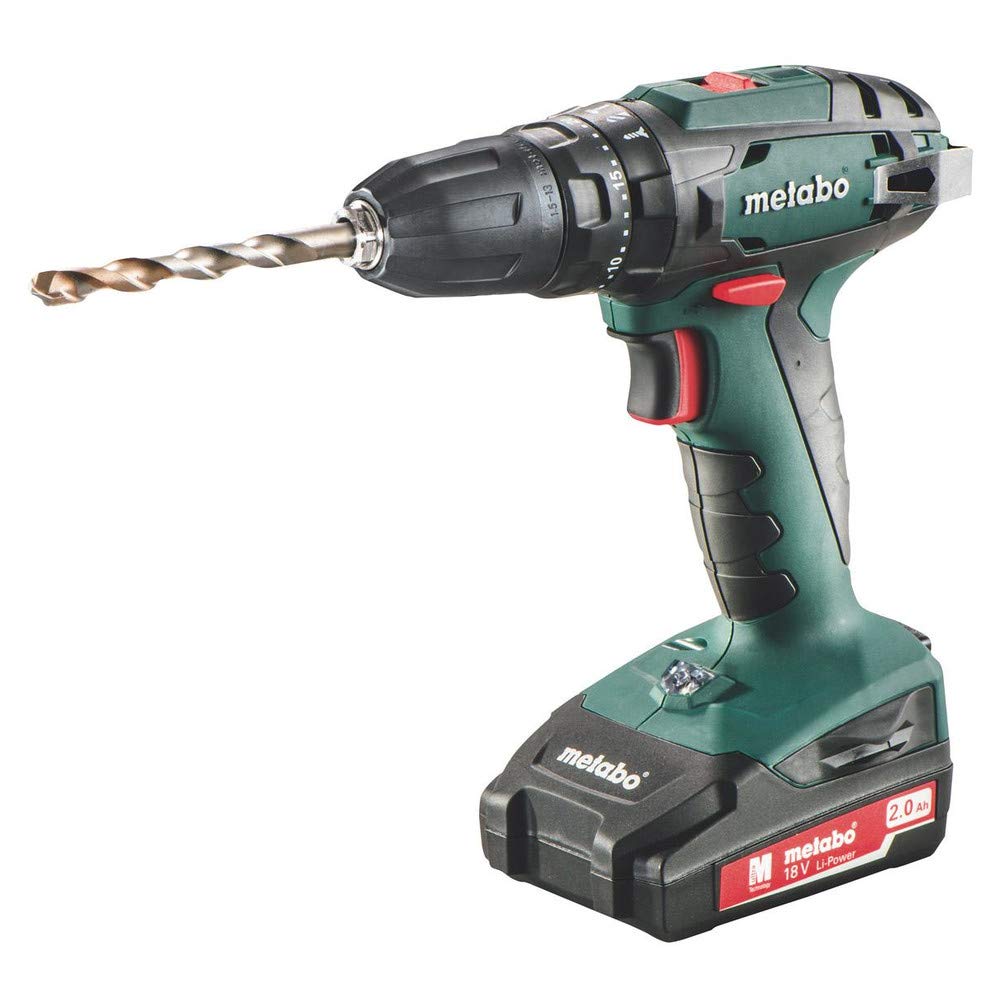 Metabo Power Tools MPTSB18P2 Combi Drill with 2 x 2 A Li-Ion Battery, 18 V, Green