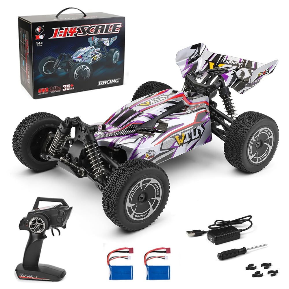 Photo 1 of GoolRC WLtoys 144016 RC Car, 1/14 Scale Remote Control Car, 4WD 35KM/H High Speed RC Racing Car, 2.4GHz All Terrains Off-Road Buggy Drift Car with 2 Batteries for Adults
