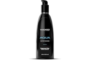 Wicked Sensual Care Aqua Water Based Lube, Non Sticky and Long Lasting Lubricant for Men and Women, Vegan, Fragrance Free and