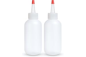 BRIGHTFROM Condiment Squeeze Bottles - 4 OZ Squirt Empty Bottles, Red Top Cap, Leak Proof - Great for Ketchup, Mustard, Syrup, Sauces, Dressing, Oil, Arts and Crafts, BPA-FREE Plastic - Pack of 2