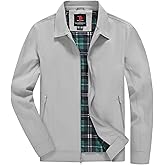 YSENTO Men's Light Jackets Lightweight Bomber Jackets Collared Work Golf Windbreakers with Zip Pockets