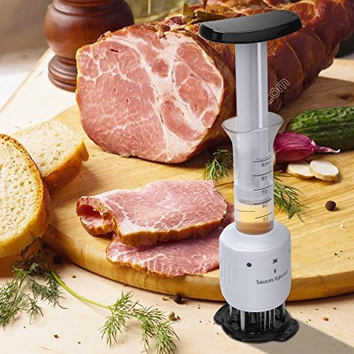 Meat Tenderizer Profession 2 in 1 Sauce Meat Injector Health Meat Pine Needles Tools for Enhance the Flavor and 30 Stainless Steel Needles