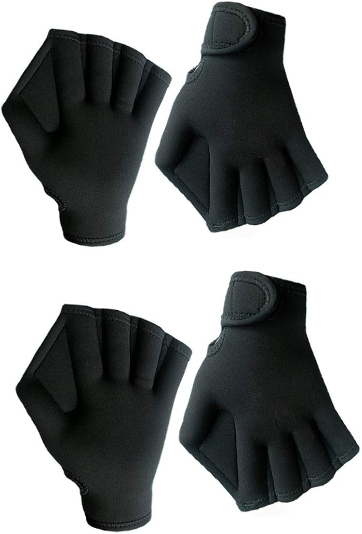 Geicyjiecy 2 packs Webbed Aquatic Swimming Gloves for Water Resistance Training: Clothing