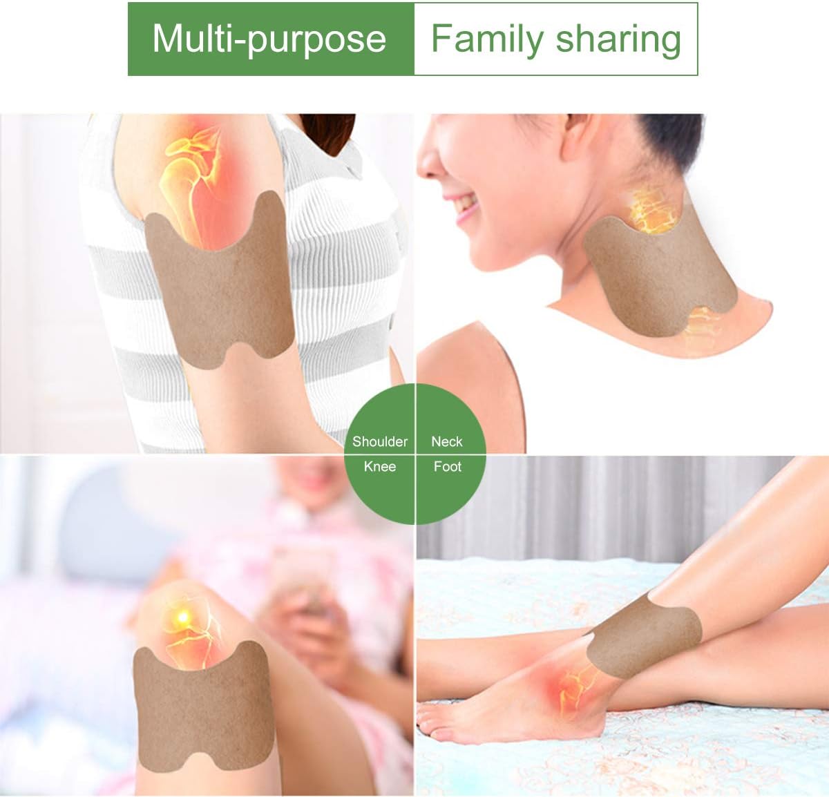 Knee Paste, Large Patch Maximum Strength, Muscle and Joint Relief Patch, Organic All Natural Formula,Up to 24 Hours, Promote Blood Circulation, 12 PCS: Health & Personal Care