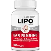 LIPO Ear Ringing Support, Lemon Bioflavonoids, 100 Caplets | Daily Ear Health Supplement with Lemon Bioflavonoid Complex, B Vitamins, Vitamin C, Calcium, &amp; Choline
