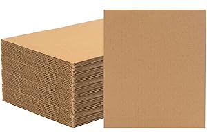 XPERIA BOX 50 Pack 5x7 Inch Brown Corrugated Cardboard Sheets, Corrugated Cardboard Filler Insert Sheet Pads for Mailing, Pack Shipping, Backing, Craft Card Board