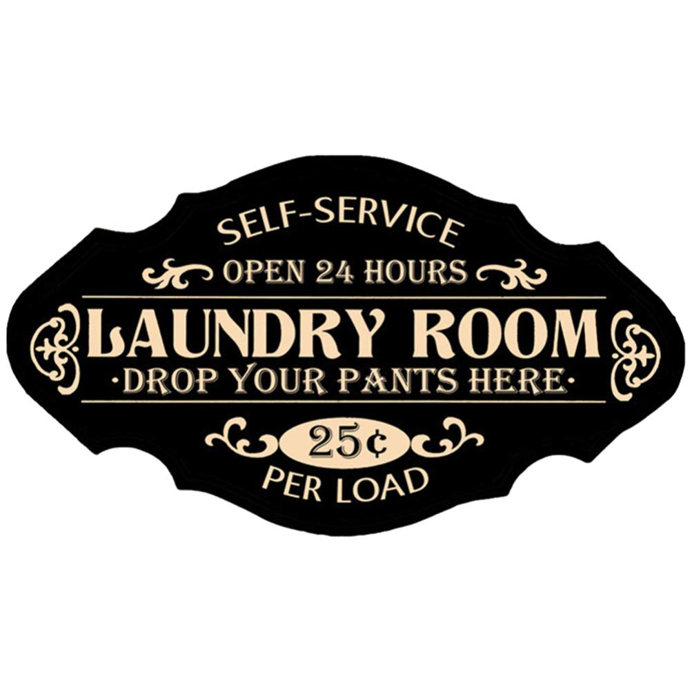 Garneck Laundry Room Signs Farmhouse Plaques Hanging Tag Decor Door Room Plaques Decorative Wooden Classic Vintage Plates Guide Board Black