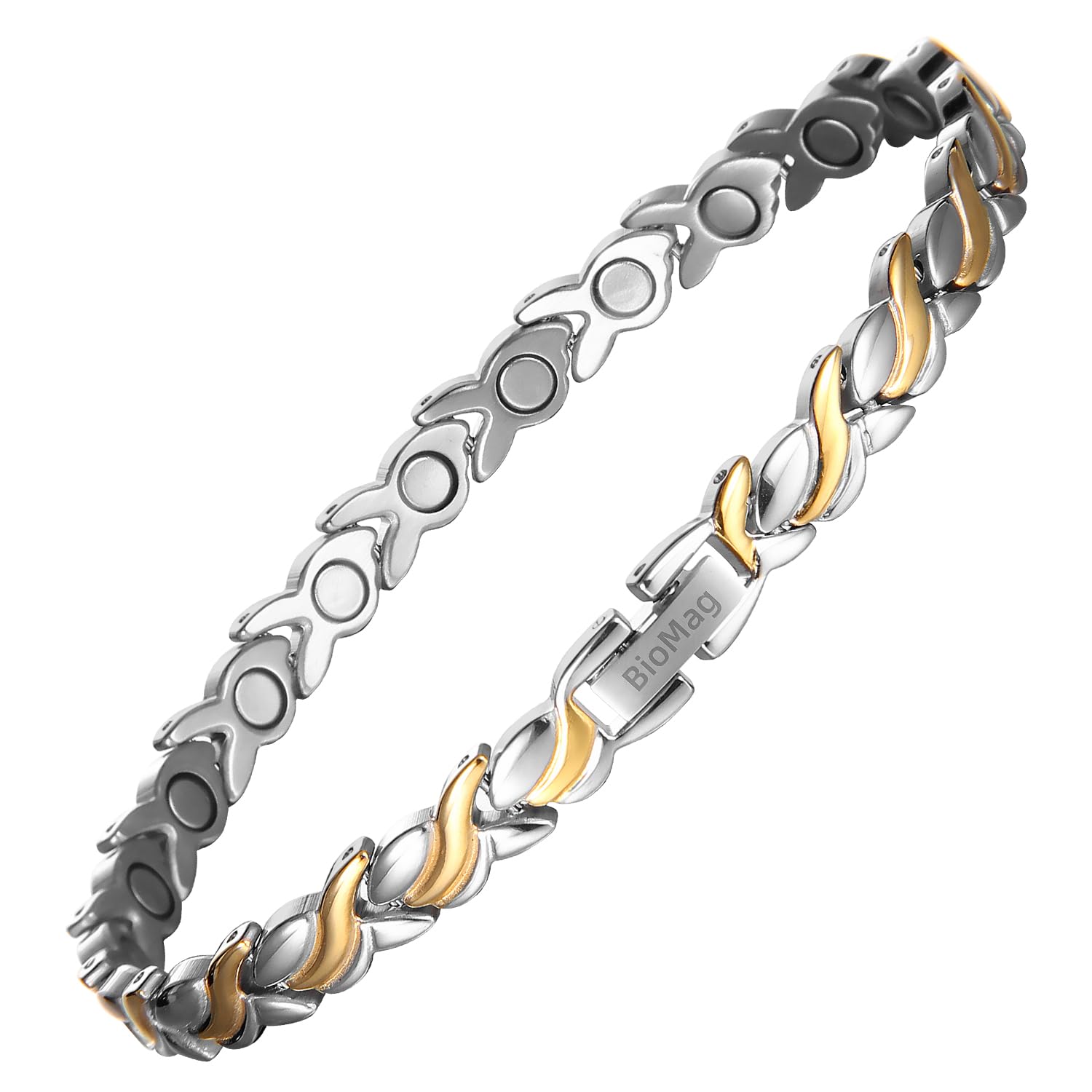 BioMag Magnetic Bracelets for Women,Titanium Steel Magnetic Women Bracelets,Adjustable Jewellery Wristband Bracelet with Gift Box & Removal Tool — image 1