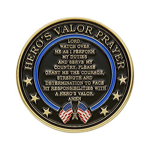 Hero's Valor St. Michael Patron Saint of Police Officers Challenge Coin with Prayer - Thumbnail 2