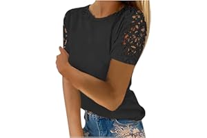 anuyalue Tunic Tops for Women Loose Fit,Womens Colorblock Patchwork Print T Shirt Short Sleeve Tunics Crewneck Comfy Blouses