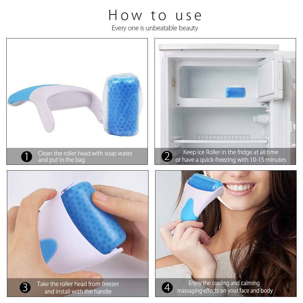 Ice Roller, Teenitor Face Massager For Face & Eye Puffiness TMJ Migraine Pain Relief Therapy Cold Freezer Tighten Skin Care Products: Beauty