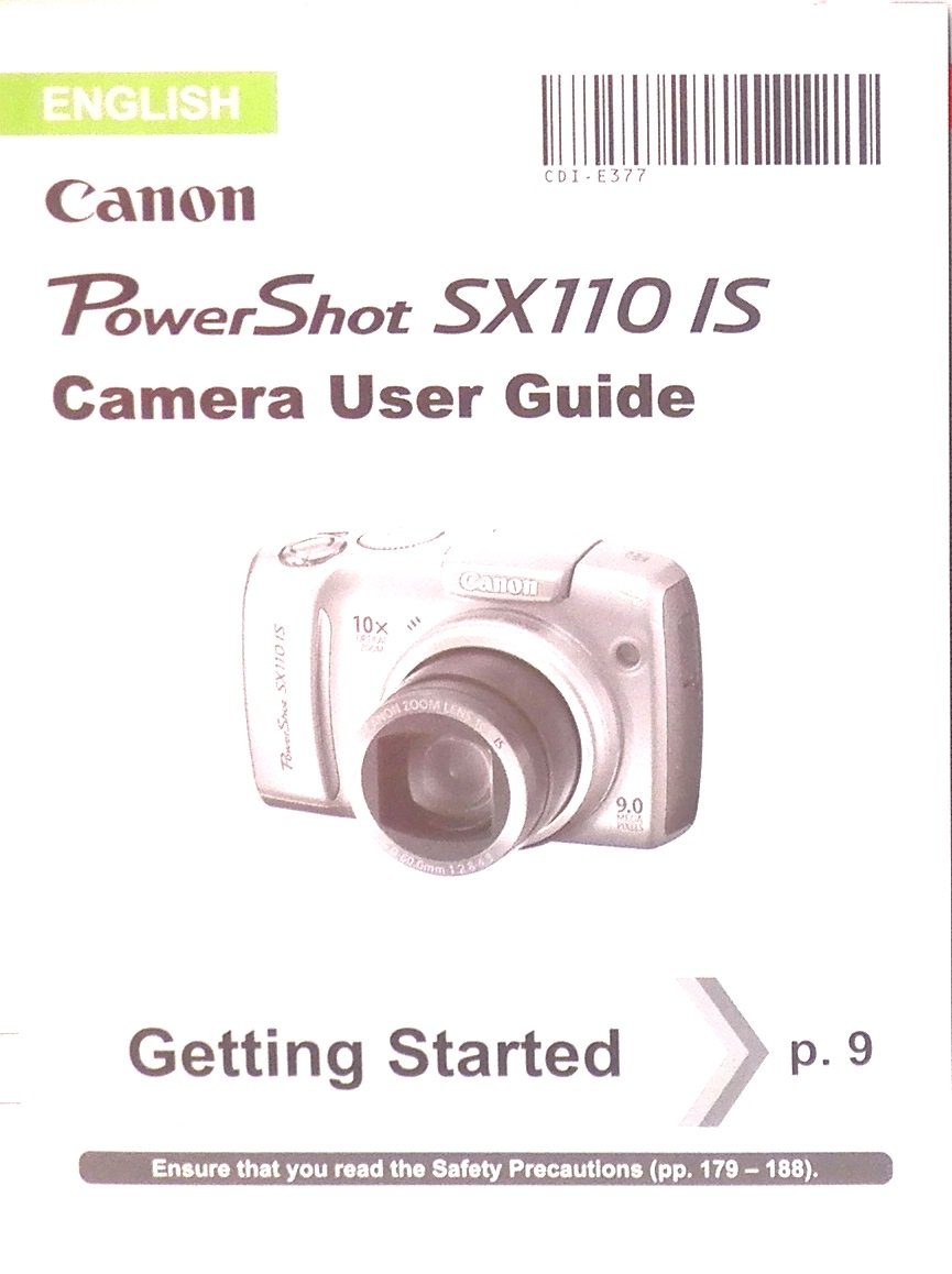 Canon PowerShot SX110 is Camera User Guide Paperback – 2008