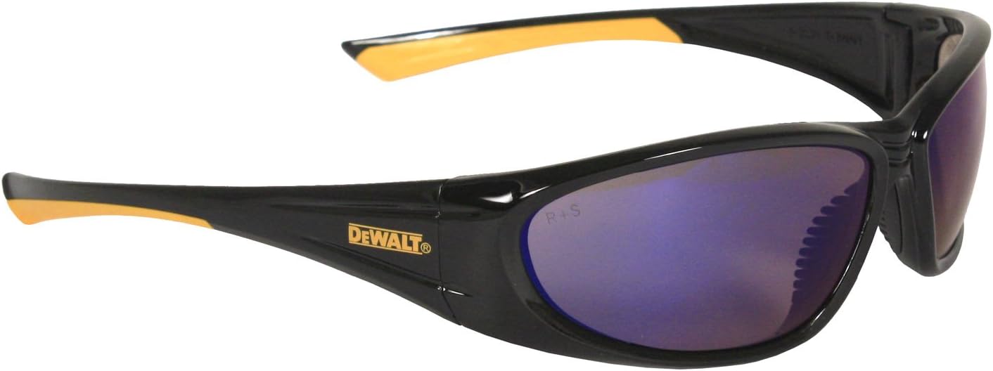 Radians DPG98-7D Dewalt Gable Wraparound Frame Safety Glasses with Blue Mirror Lens