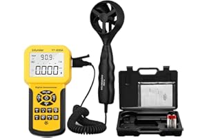 INFURIDER Handheld Digital Anemometer YF-856A Split Type Wind Speed Meter Wind Gauge for Measuring Wind Temperature Air Flow Velocity HVAC CFM with PC Software