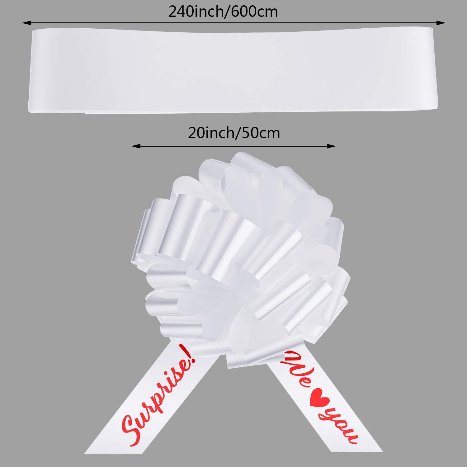 20 Inches Car Bow Pull White Car Present Wrapping Bow - Image 5