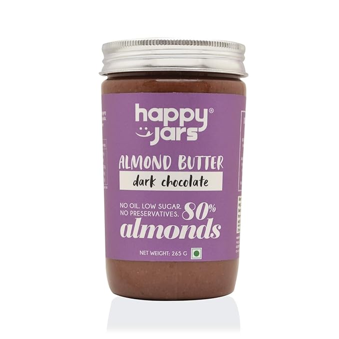 Happy Jars Dark Chocolate Almond Butter, 265g 80 Almonds Dark