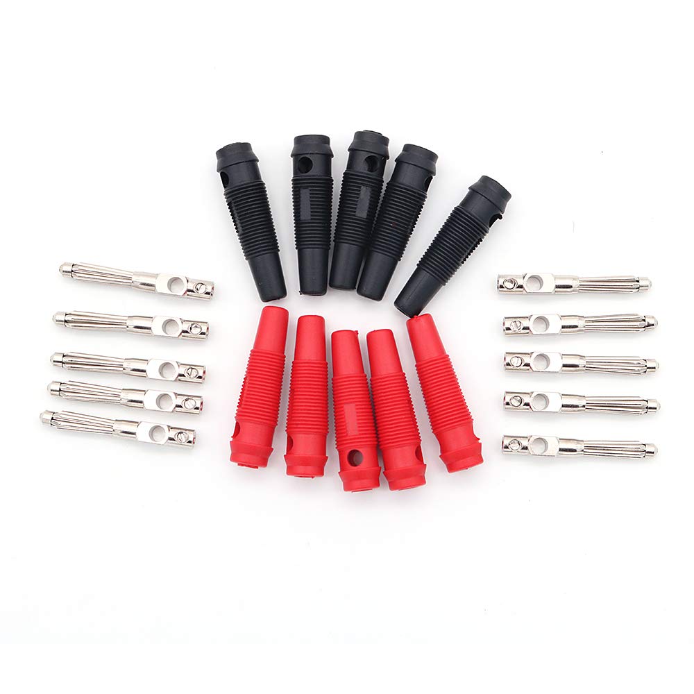 DollaTek Banana Plugs 10pcs 20A Banana Connectors Speakers Connectors 4mm Connector Cases Banana Plugs Test Probe Binding Post Connector