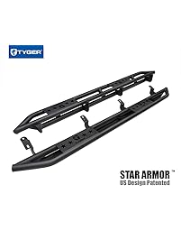 Tyger Auto TG-AM2T20208 Star Armor Kit for 2007-2018 Toyota Tundra CrewMax | Textured Black | Side Step Rails | Nerf Bars | Running Boards | 2008 2009 2010 2011 2012 2013 2014 2015 2016