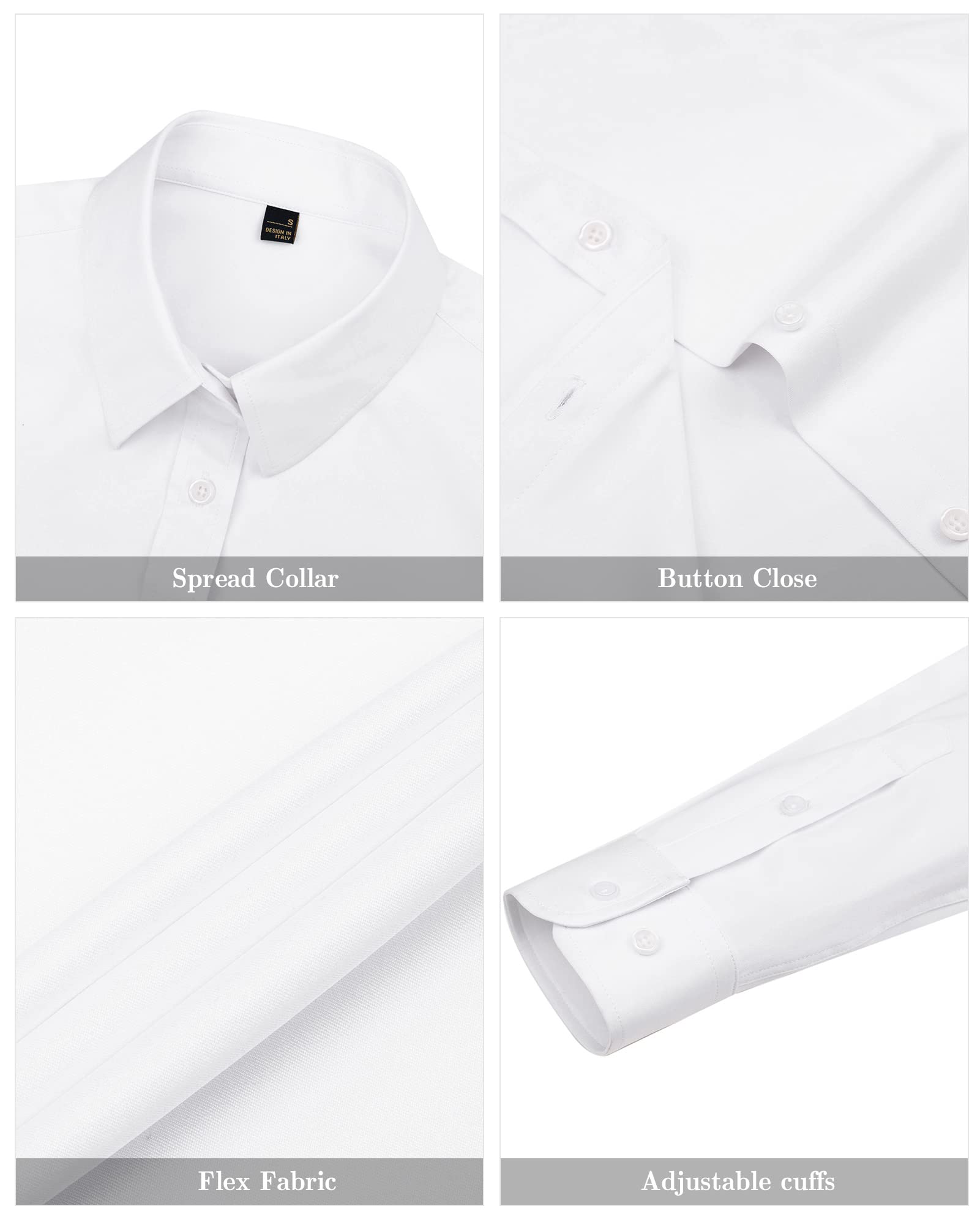 J.VER Womens Dress Shirts Long Sleeve Button Down Shirt Wrinkle-Free Business Casual Blouse Office Work Tops