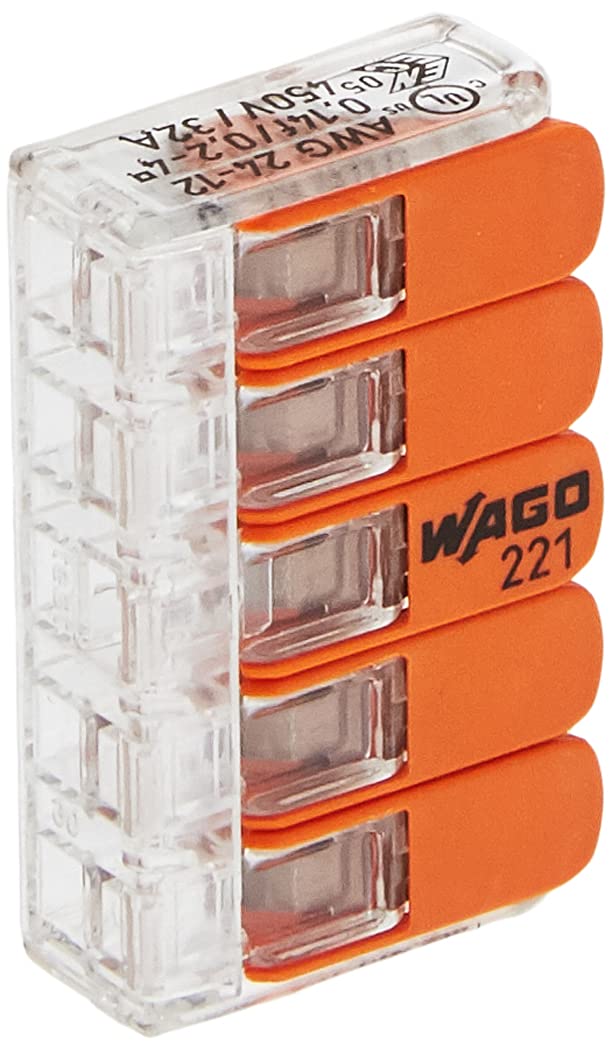 WAGO 33346428 Plug-in terminal 5-way with lever for flexible wires reopenable 5x0,14-4mm, 5x0,2-4mm, 5xAWG24-12Cu Content 25 pieces