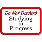 Plastic Sign Do Not Disturb Studying in Progress - 6" x 9" (15.3cm x 22.9cm)