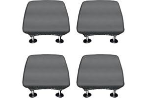 WIRESTER Set of 4 Car Seat Head Rest Cover, Protective Fabric Design Cover Decoration for All Cars - Solid Color, Cute Pattern Design