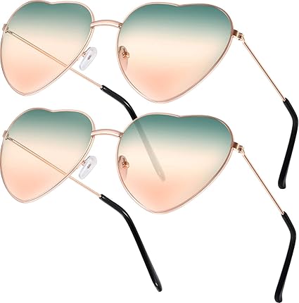gold heart shaped sunglasses