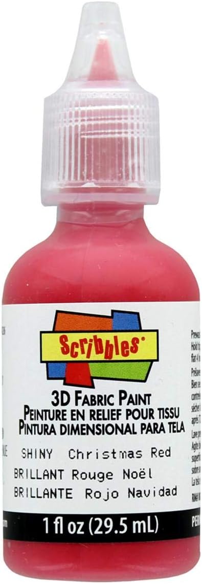Duncan Crafts Scribbles Dimensional Fabric Paint 1 Oz. Bottle: Shiny Christmas Red