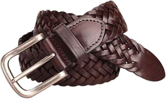 leather weave belt mens
