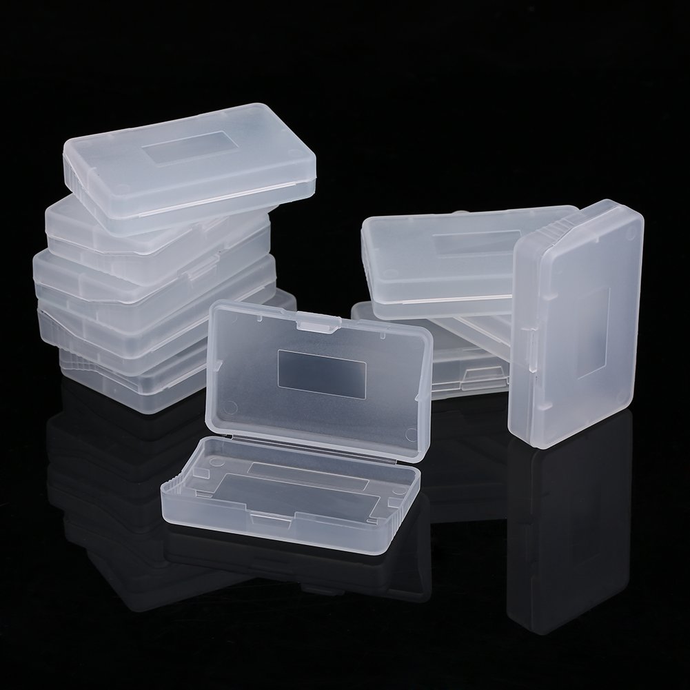 fosa 10pcs Transparent Anti Dust Cover Cartridge Game Case Box for GBA Protective Holder Storage Solution Box