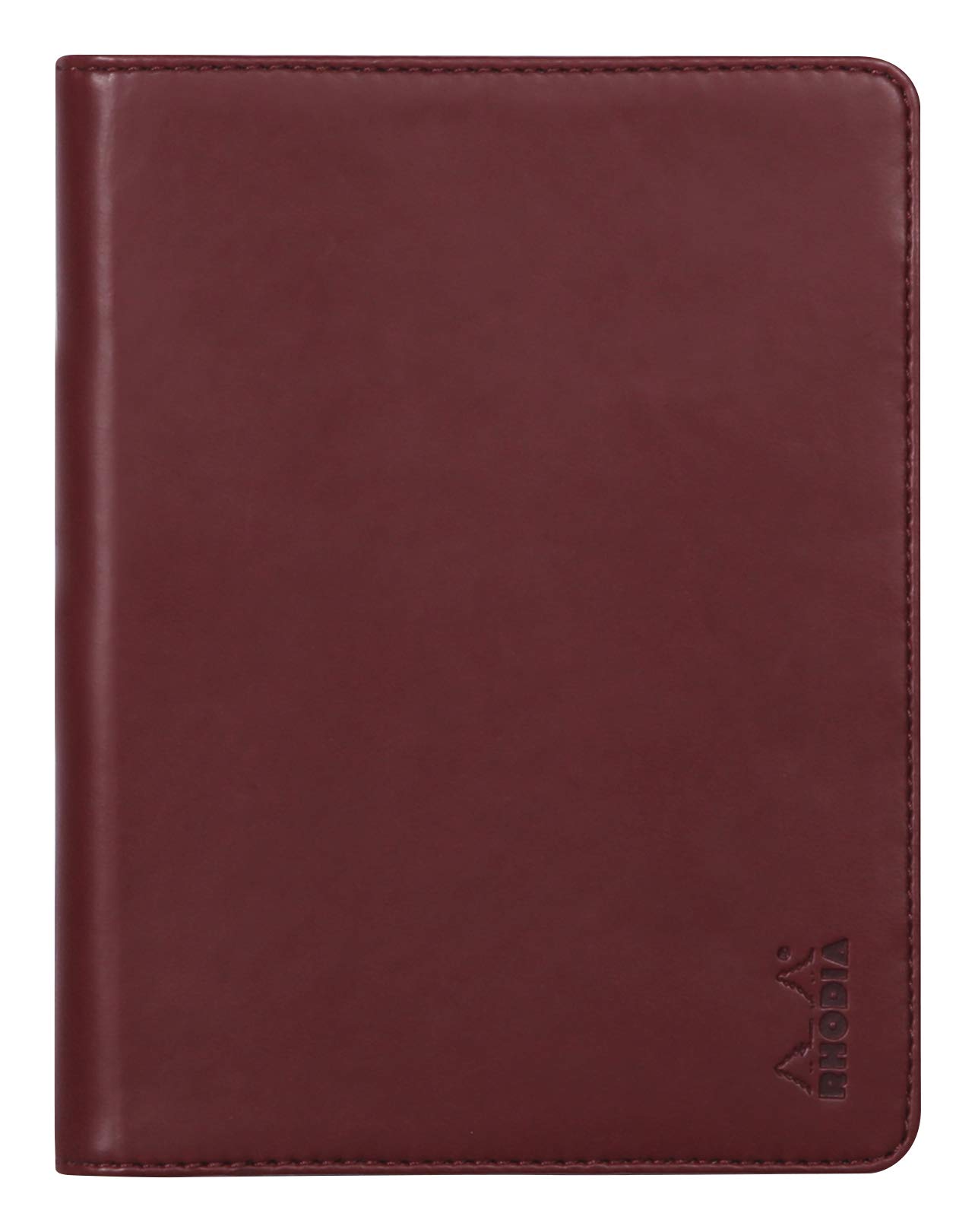 RHODIA 213008C - Rhodiarama Clipboard and Document Holder Booklet N°13 Lie de Vin - for Notepads or A6 Format Notebooks (10.5 x 14.8 cm) - Premium Italian Faux Leather
