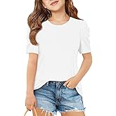 Imily Bela Girls Puff Short Sleeve Tops Kids Summer T Shirts Crewneck Fashion Tees 5-14 Years