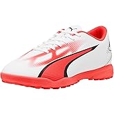 PUMA Men's ULTRA PLAY TURF TRAINING Soccer Shoe, PUMA White-PUMA Black-Fire Orchid, 10